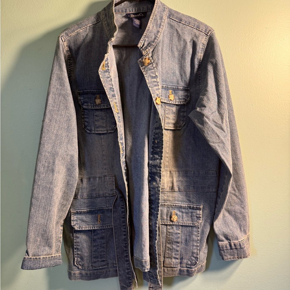 Denim&Co Blue Military Field Jacket